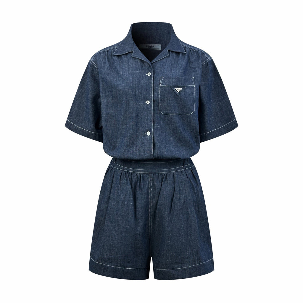 2026 Women’s Triangle Brand Denim Dress (DD121)