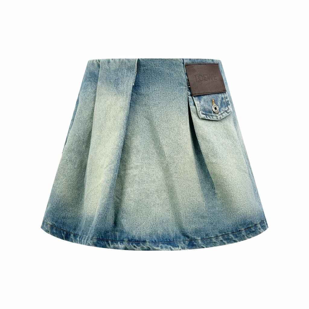 2026 Women’s Way Leather Denim Mini Skirt (EE417)