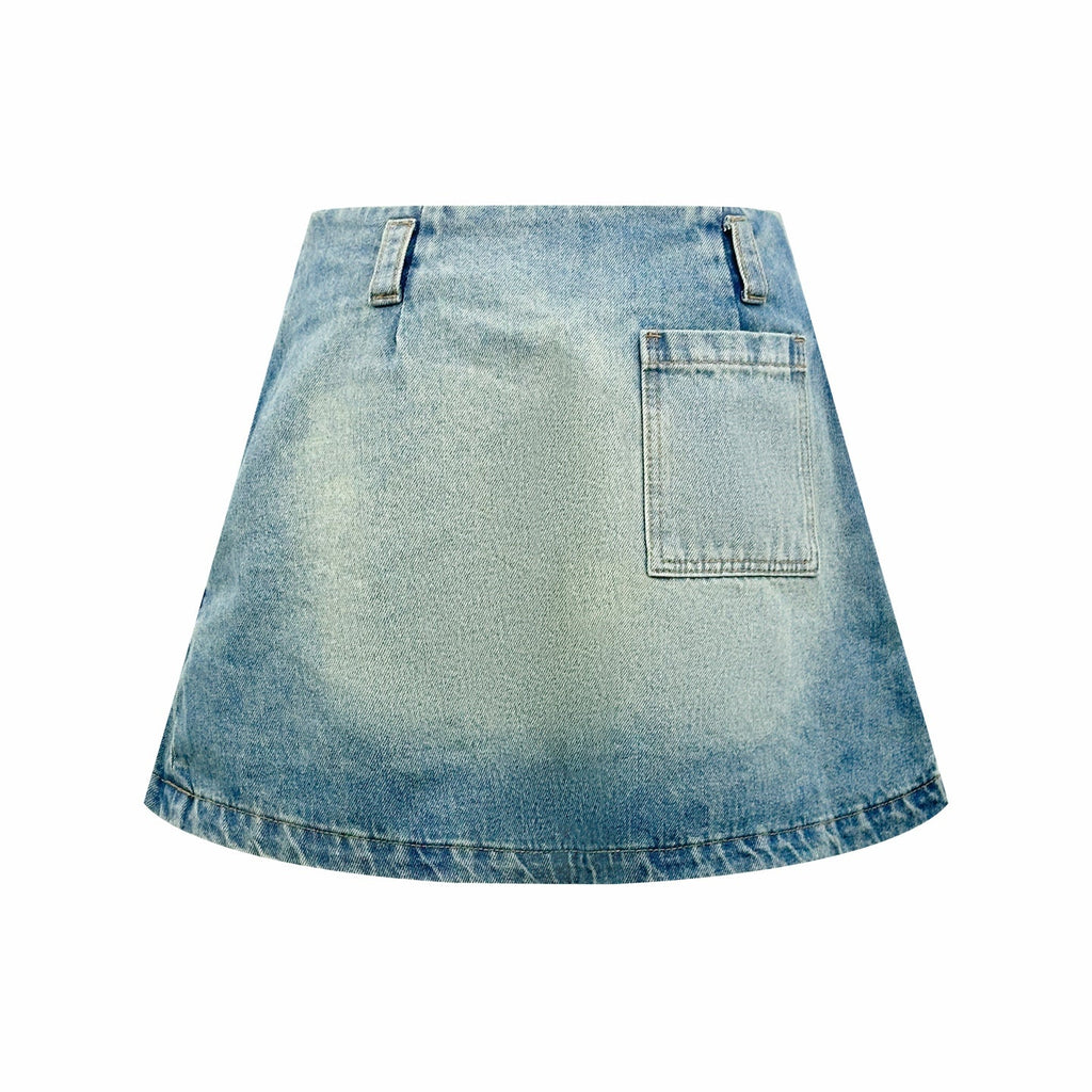 2026 Women’s Way Leather Denim Mini Skirt (EE417)