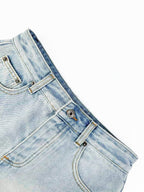 2026 Women’s Way Embroidered Leather Denim Shorts (EE422)