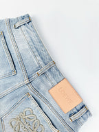 2026 Women’s Way Embroidered Leather Denim Shorts (EE422)