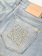 2026 Women’s Way Embroidered Leather Denim Shorts (EE422)