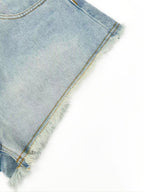 2026 Women’s Way Embroidered Leather Denim Shorts (EE422)