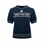 2026 Women's CD Embroidered Short-Sleeved Sweater (DD132)