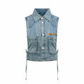 2026 Women's MM Logo Belted Denim Jacket (EE434)