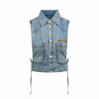 2026 Women's MM Logo Belted Denim Jacket (EE434)