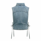 2026 Women's MM Logo Belted Denim Jacket (EE434)