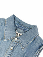2026 Women's MM Logo Belted Denim Jacket (EE434)