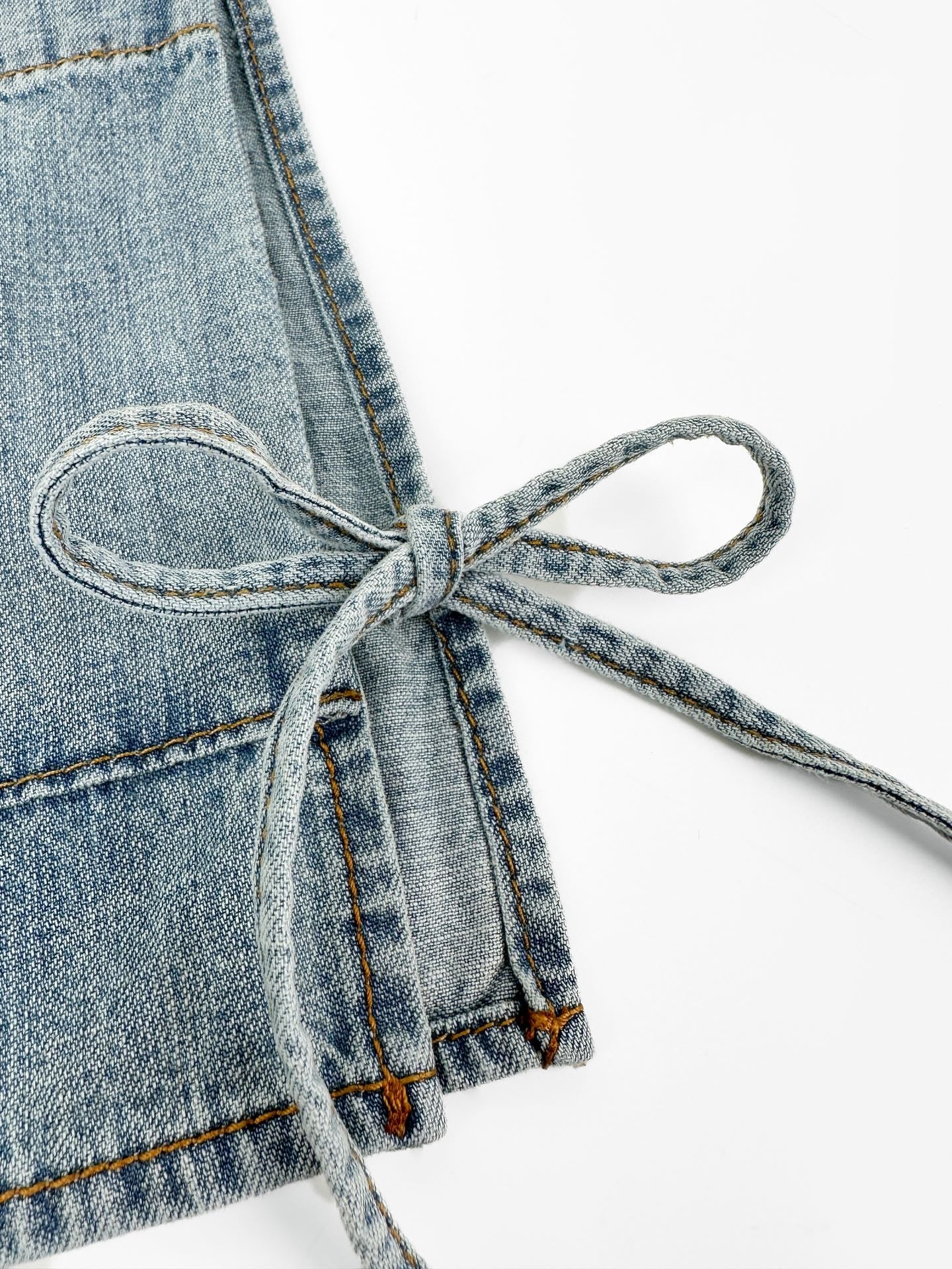 2026 Women's MM Logo Belted Denim Jacket (EE434)