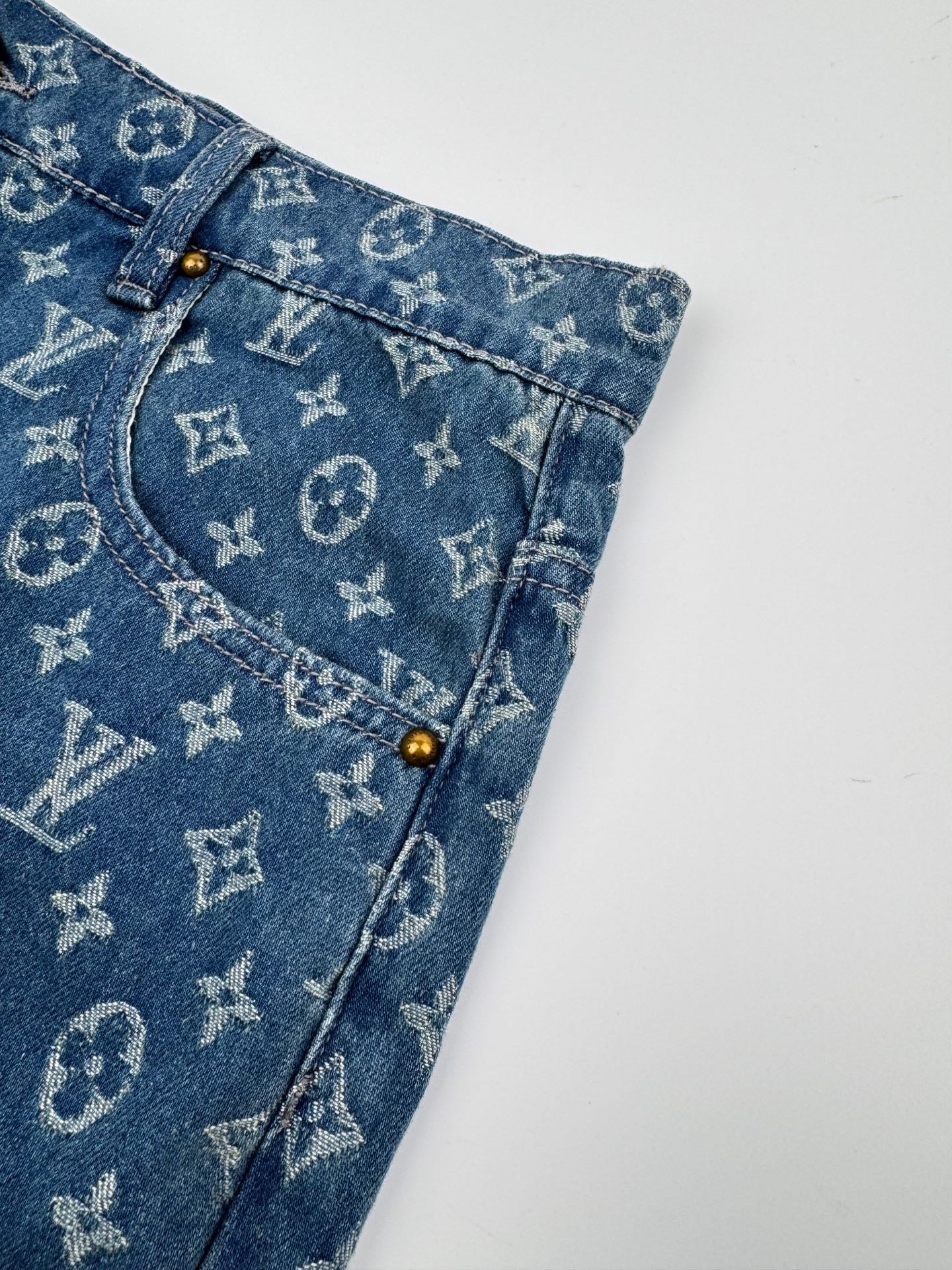 2026 New Model LY Full-Printed Logo Denim Shorts (BB799-A80)