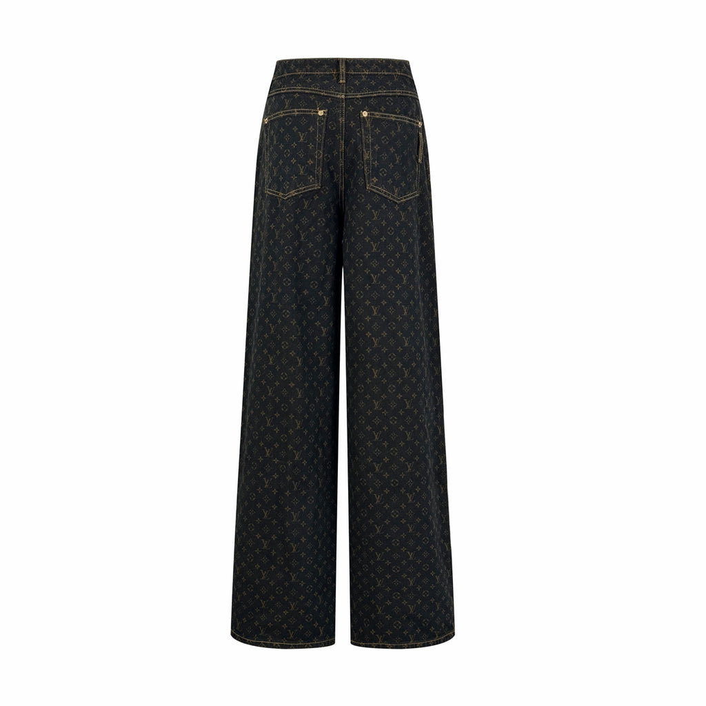 2026 Women's LY Label Printed Denim Pants (EE403)