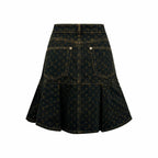 2026 Women's LY Label Full Print Denim Short Skirt (EE419)
