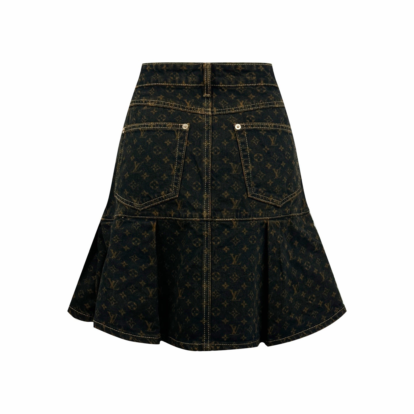 2026 Women's LY Label Full Print Denim Short Skirt (EE419)