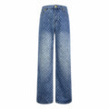 2026 Women's LY Logo All-Over Print Flared Jeans (EE418)