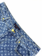 2026 Women's LY Logo All-Over Print Flared Jeans (EE418)