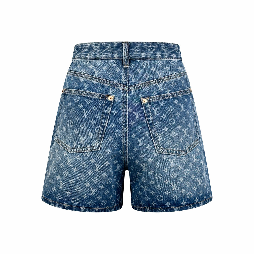 2026 Women's LY Labeled Full-Print Denim Shorts (EE415)