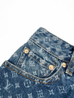 2026 Women's LY Labeled Full-Print Denim Shorts (EE415)