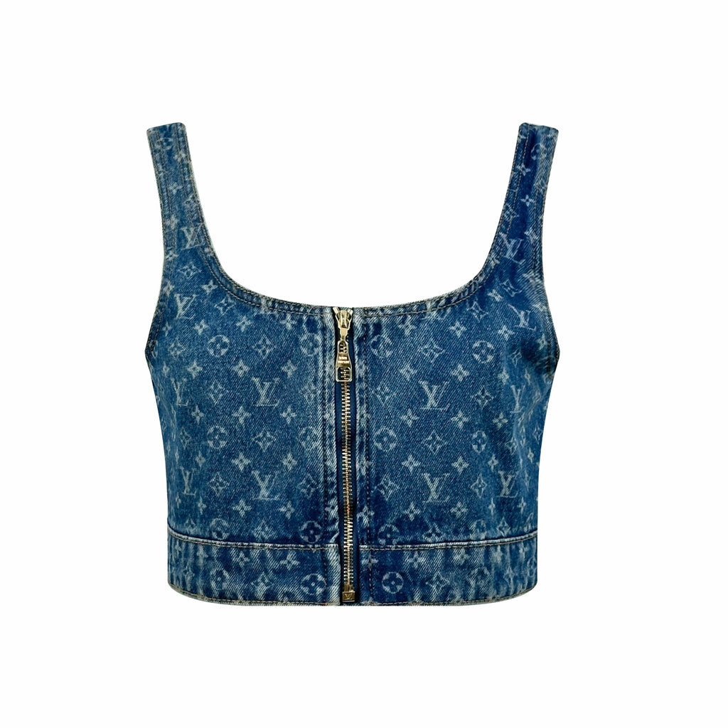 2026 Women's LY Logo Snapback Denim Short Jacket (EE435)
