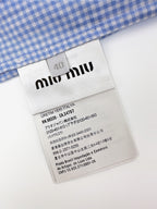 2026 Women's MM Logo Embroidered Checkered Shirt (FF773)