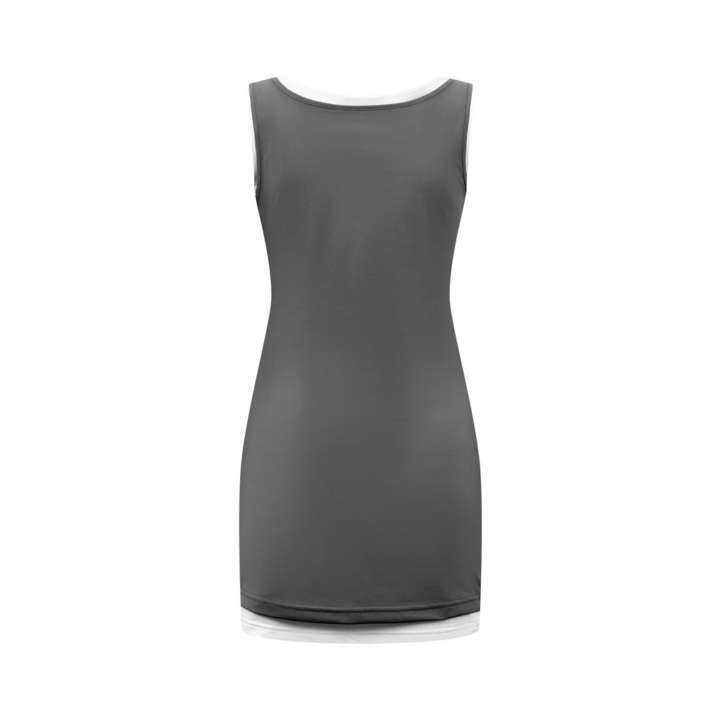 2026 Women's MM Logo Color-Contrasting Dress (FF778)