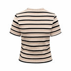 2026 Women's FF Leather Striped Short Sleeve (EE423)
