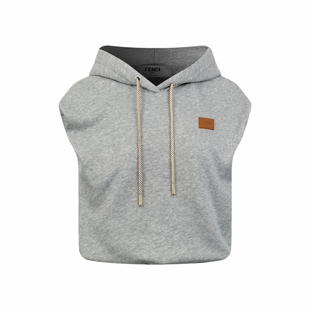 2026 Women's FF Leather Sleeveless Hooded Sweatshirt (EE431)
