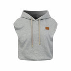2026 Women's FF Leather Sleeveless Hooded Sweatshirt (EE431)