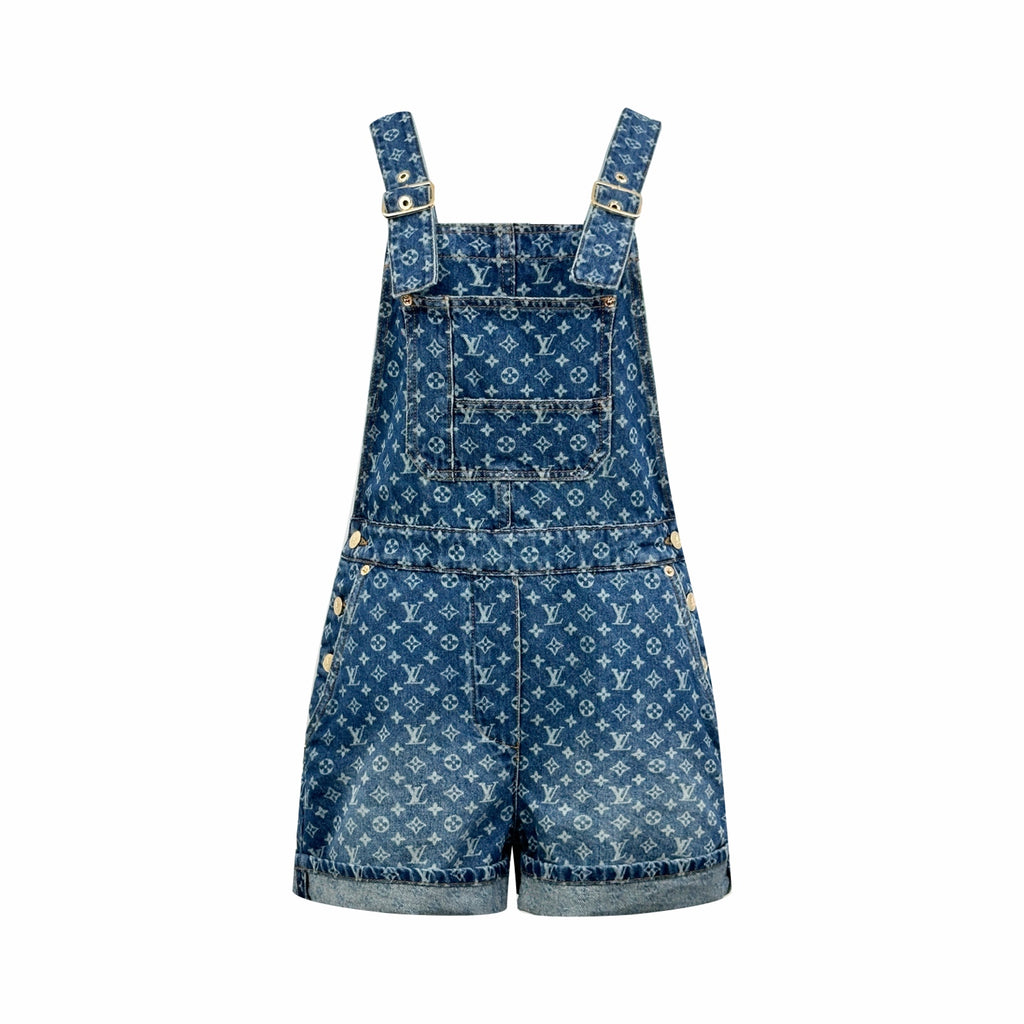 2026 Women's LY Full-Print Denim Overalls (EE441)