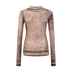 2026 Women's Acn Fake Two-Piece Logo Print Long-Sleeved (EE428)