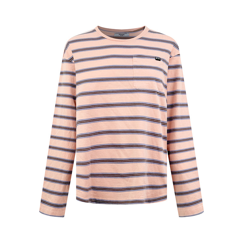 2026 Women's Triangle Brand Logo Striped Long-Sleeved (FF790)