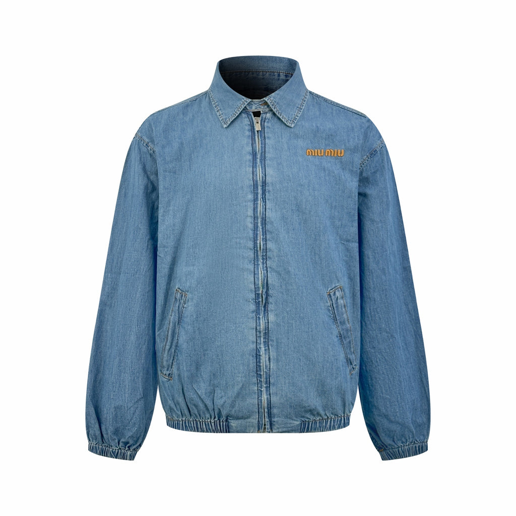 2026 Women's MM Embroidered Logo Denim Jacket (EE433)