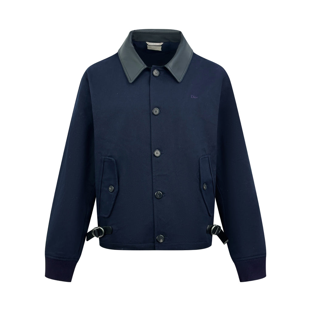 2026 New Model CD Embroidered Snapback Leather Collar Jacket (AA665-C10)