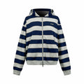 2026 Women's MM Logo Striped Hooded Coat (DD155)