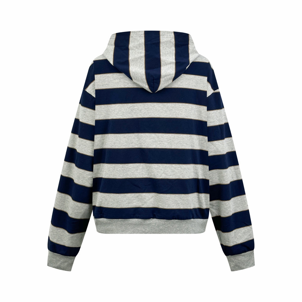 2026 Women's MM Logo Striped Hooded Coat (DD155)