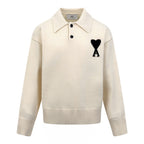 2026 New Model Heart A Heart Patterned Knitted Polo Shirt (25366-B25)