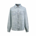 2026 Women's CC Logo Washed Denim Pearl Shirt (FF805)