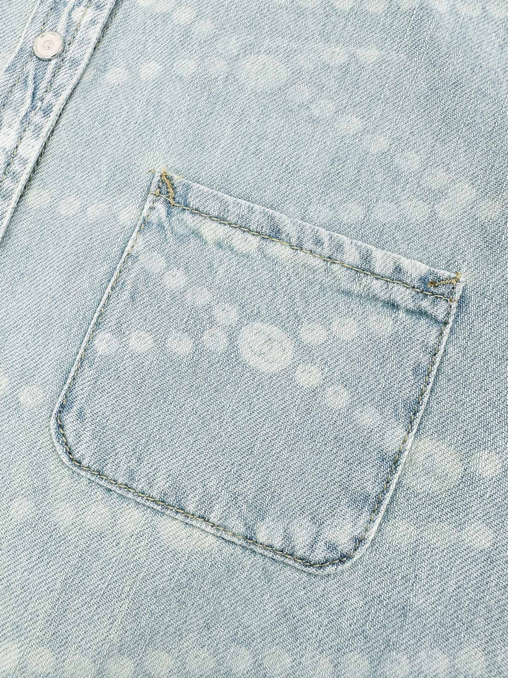 2026 Women's CC Logo Washed Denim Pearl Shirt (FF805)