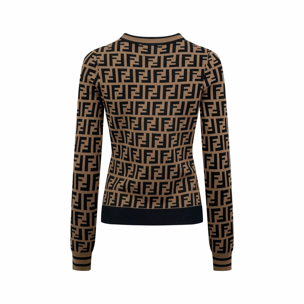 2026 Women's FF Full-Print Round-neck Sweater (DD170)