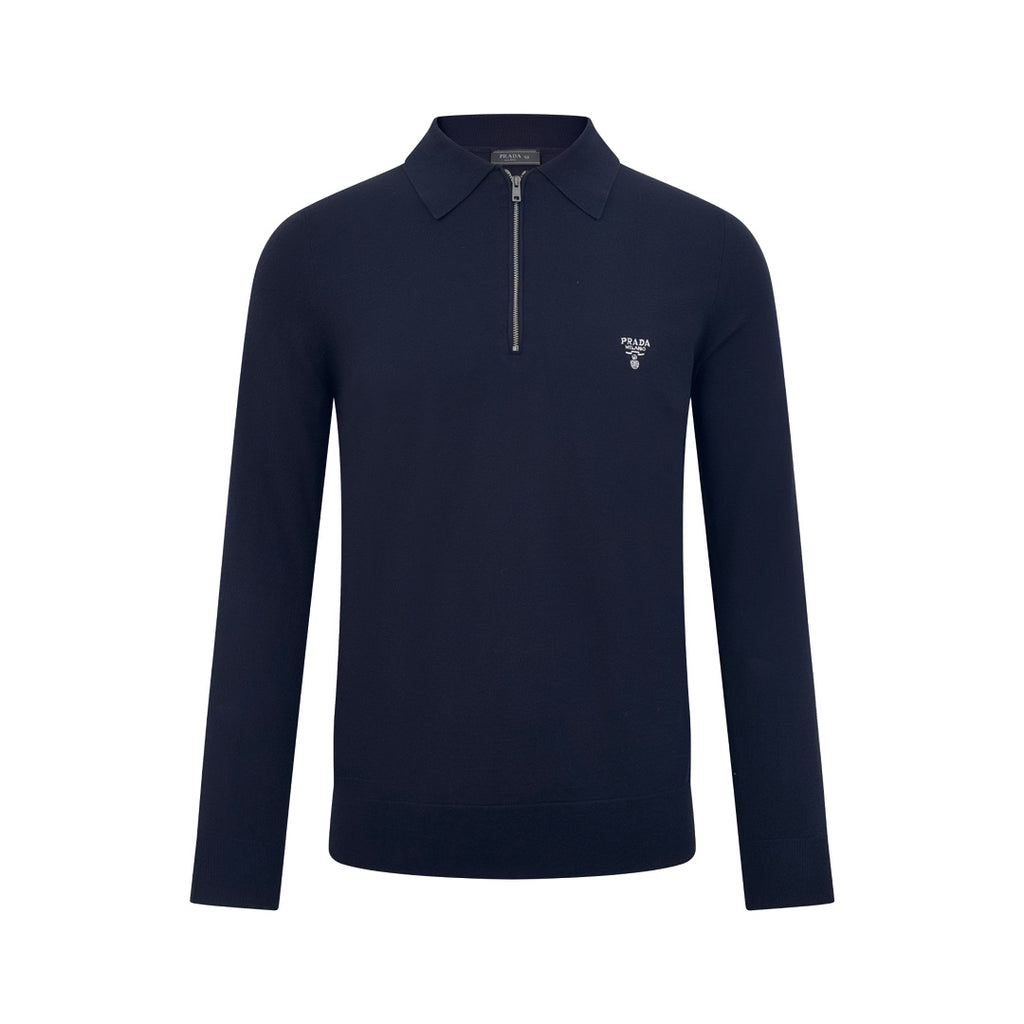 2026 New Model Triangle Brand Embroidered Zipper Long-Sleeved Polo Shirt (25317-B20)