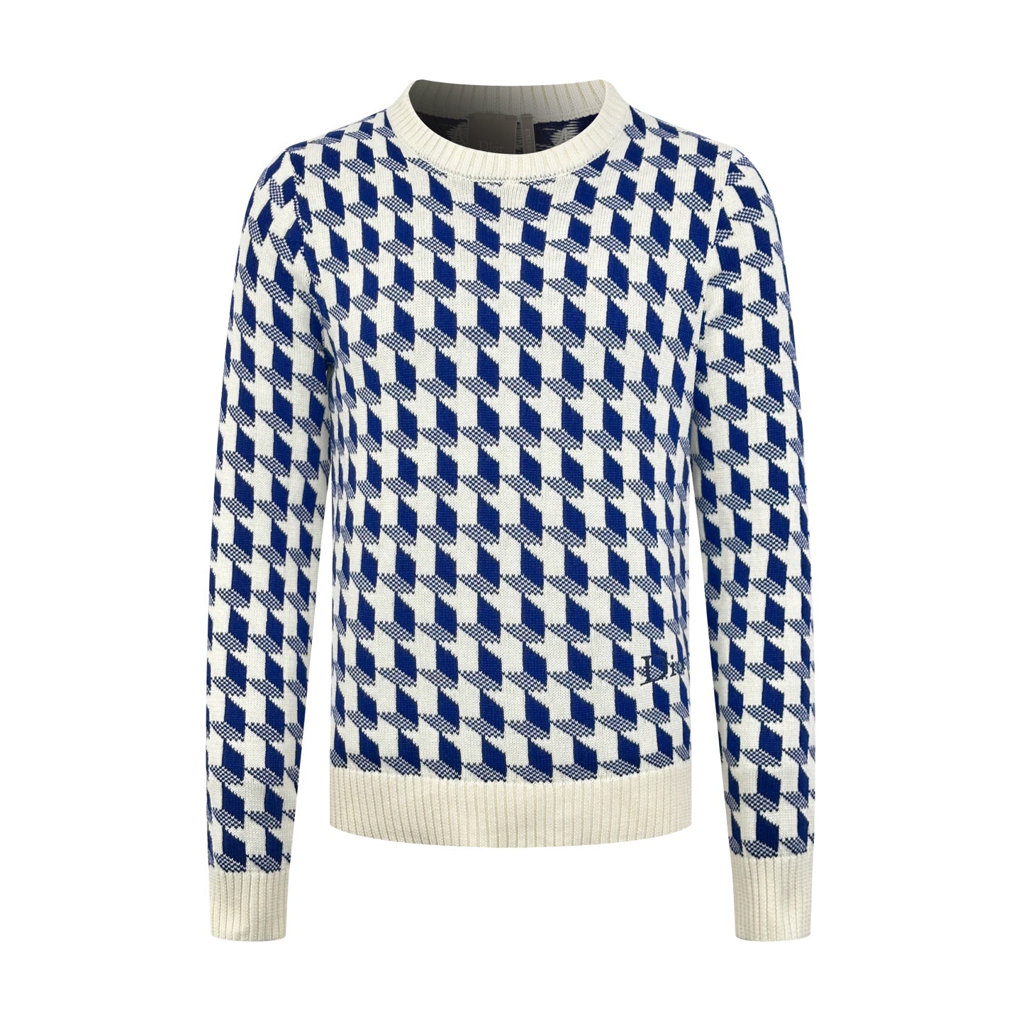 2026 New Style CD Embroidered Peacock Pattern Plaid Knitted Sweater (AA640-B40)