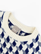 2026 New Style CD Embroidered Peacock Pattern Plaid Knitted Sweater (AA640-B40)