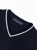 2026 New Model LY Embroidered Twisted Knit V-Neck Sweater (AA675-B25)