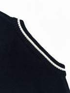 2026 New Model LY Embroidered Twisted Knit V-Neck Sweater (AA675-B25)