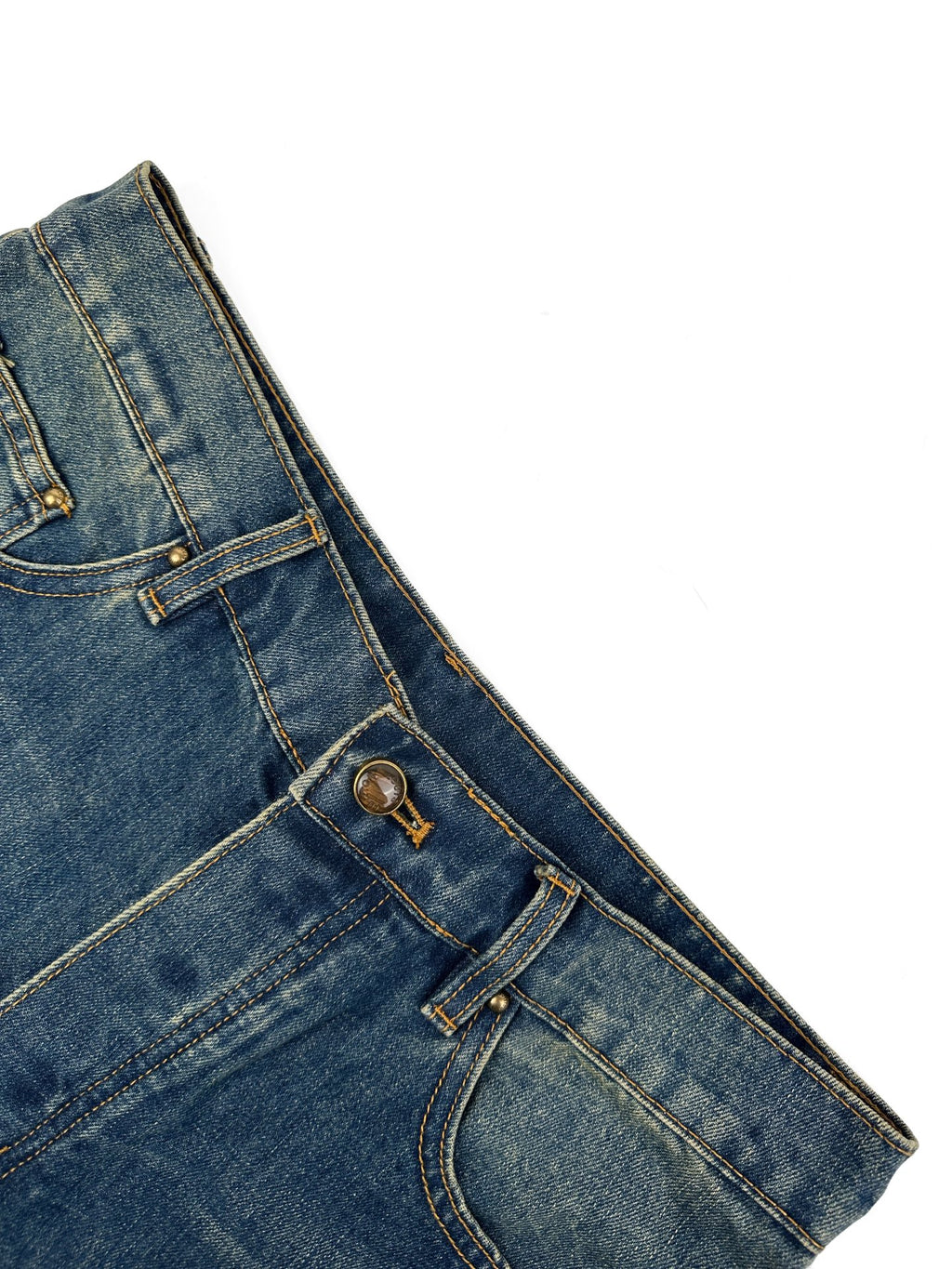 2026 New Model LY Leather Detail Pockets Denim Jeans (BB4018-B80)