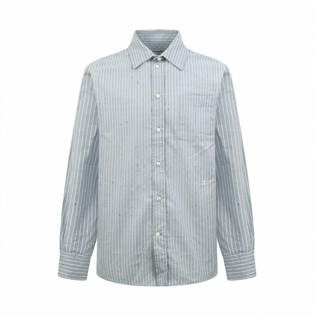 2026 Women's CC Double C Embroidered Striped Shirt (FF804)