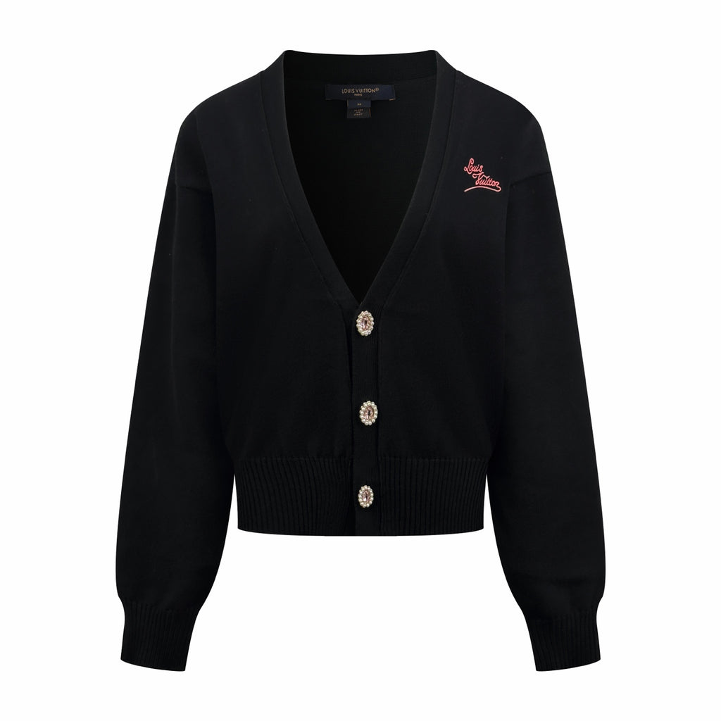 2026 Women's LY Embroidered Gemstone Cardigan Sweater (DD156)