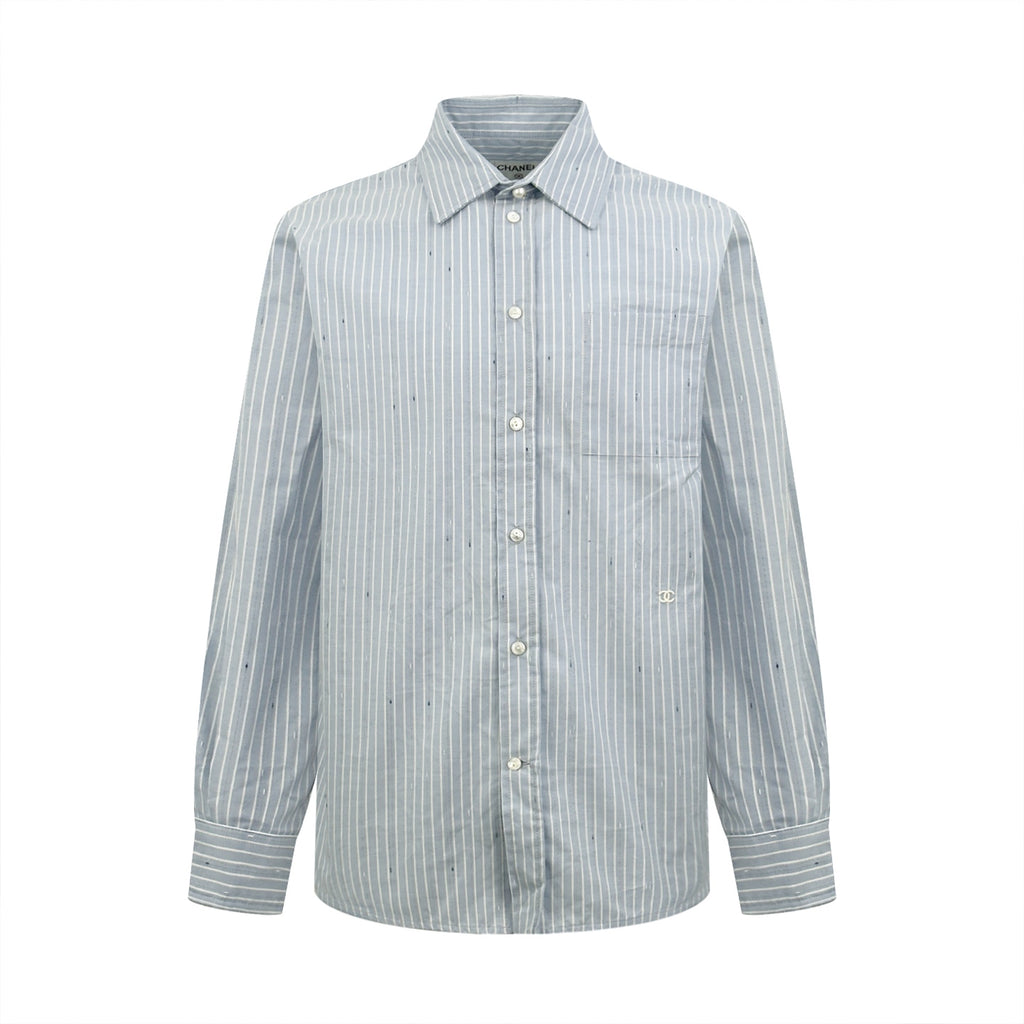 2026 New Model CC Double-C Embroidered Stripes Shirt (CC7008-B55)