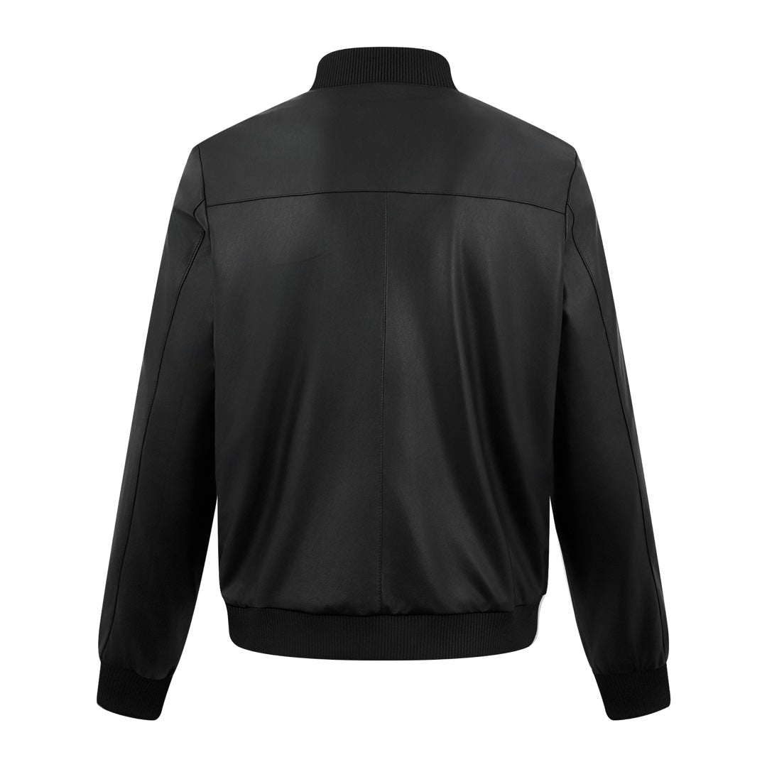 2026 New Model Triangle Brand Two-Sided Wear Leather Plain Weave Jacket (25288-D10)