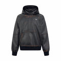 2026 new model Triangle Brand vintage hooded over-the-shoulder leather jacket (25240-D50)