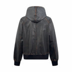 2026 new model Triangle Brand vintage hooded over-the-shoulder leather jacket (25240-D50)